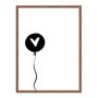 Quadro Decorativo Preto e Branco Balão com Coração
