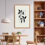 Quadro Decorativo Ramo Com Flores Minimalistas Estilo Japandi
