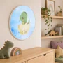 Quadro Decorativo Redondo Bebê Braquiossauro Dinossauro Fofinho