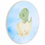 Quadro Decorativo Redondo Bebê Braquiossauro Dinossauro Fofinho