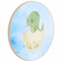 Quadro Decorativo Redondo Bebê Braquiossauro Dinossauro Fofinho