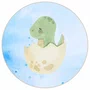 Quadro Decorativo Redondo Bebê Braquiossauro Dinossauro Fofinho