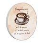 Quadro Decorativo Redondo Café Cappuccino com Moldura em Couro Sintético
