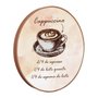 Quadro Decorativo Redondo Café Cappuccino com Moldura em Couro Sintético