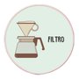Quadro Decorativo Redondo Café Filtro com Moldura Filete Flexível