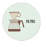 Quadro Decorativo Redondo Café Filtro com Moldura Filete Flexível