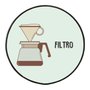 Quadro Decorativo Redondo Café Filtro com Moldura Filete Flexível