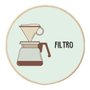 Quadro Decorativo Redondo Café Filtro com Moldura Filete Flexível