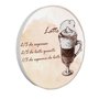 Quadro Decorativo Redondo Café Latte com Moldura em Couro Sintético