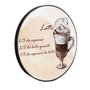 Quadro Decorativo Redondo Café Latte com Moldura em Couro Sintético
