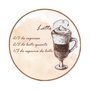 Quadro Decorativo Redondo Café Latte com Moldura em Couro Sintético
