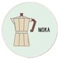 Quadro Decorativo Redondo Café Moka com Moldura Filete Flexível