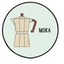 Quadro Decorativo Redondo Café Moka com Moldura Filete Flexível