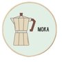 Quadro Decorativo Redondo Café Moka com Moldura Filete Flexível