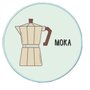 Quadro Decorativo Redondo Café Moka com Moldura Filete Flexível