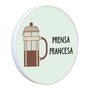 Quadro Decorativo Redondo Café Prensa Francesa com Moldura Filete Flexível