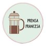 Quadro Decorativo Redondo Café Prensa Francesa com Moldura Filete Flexível