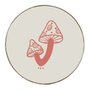 Quadro Decorativo Redondo Cogumelos com Moldura Flexível Metalizada