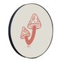 Quadro Decorativo Redondo Cogumelos com Moldura Flexível Metalizada