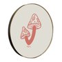 Quadro Decorativo Redondo Cogumelos com Moldura Flexível Metalizada