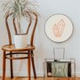 Quadro Decorativo Redondo Diamante com Moldura Flexível Metalizada