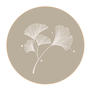 Quadro Decorativo Redondo Folha Ginkgo Biloba Com Moldura Em Couro Sintético Estilo Japandi