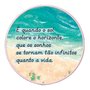 Quadro Decorativo Redondo Frase É Quando o Sol Colore o Horizonte com Moldura Filete Flexível