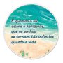 Quadro Decorativo Redondo Frase É Quando o Sol Colore o Horizonte com Moldura Filete Flexível
