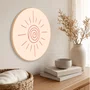 Quadro Decorativo Redondo Ilustração de Sol Boho