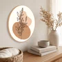 Quadro Decorativo Redondo Ilustração Orgânica com Folhagem