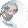 Quadro Decorativo Redondo Infantil Bicho Preguiça