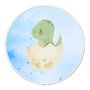 Quadro Decorativo Redondo Infantil Dinossauro Bebê Braquiossauro Fofinho com Moldura Filete Flexível