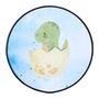 Quadro Decorativo Redondo Infantil Dinossauro Bebê Braquiossauro Fofinho com Moldura Filete Flexível