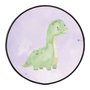 Quadro Decorativo Redondo Infantil Dinossauro Braquiossauro Fofinho com Moldura Filete Flexível