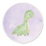 Quadro Decorativo Redondo Infantil Dinossauro Braquiossauro Fofinho com Moldura Filete Flexível