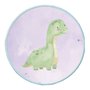 Quadro Decorativo Redondo Infantil Dinossauro Braquiossauro Fofinho com Moldura Filete Flexível