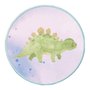 Quadro Decorativo Redondo Infantil Dinossauro Estegossuro Fofinho com Moldura Filete Flexível