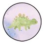 Quadro Decorativo Redondo Infantil Dinossauro Estegossuro Fofinho com Moldura Filete Flexível