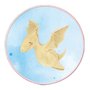 Quadro Decorativo Redondo Infantil Dinossauro Pterodáctilo Fofinho com Moldura Filete Flexível