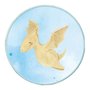 Quadro Decorativo Redondo Infantil Dinossauro Pterodáctilo Fofinho com Moldura Filete Flexível