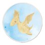 Quadro Decorativo Redondo Infantil Dinossauro Pterodáctilo Fofinho com Moldura Filete Flexível
