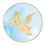 Quadro Decorativo Redondo Infantil Dinossauro Pterodáctilo Fofinho com Moldura Filete Flexível