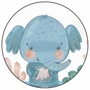 Quadro Decorativo Redondo Infantil Elefante