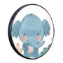 Quadro Decorativo Redondo Infantil Elefante Fofinho com Moldura Filete Flexível
