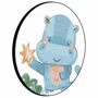 Quadro Decorativo Redondo Infantil Hipopótamo
