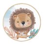 Quadro Decorativo Redondo Infantil Leão Fofinho com Moldura Filete Flexível