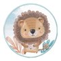 Quadro Decorativo Redondo Infantil Leão Fofinho com Moldura Filete Flexível