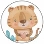 Quadro Decorativo Redondo Infantil Tigre