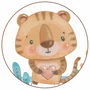 Quadro Decorativo Redondo Infantil Tigre