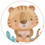 Quadro Decorativo Redondo Infantil Tigre